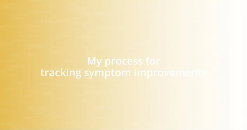 My process for tracking symptom improvements