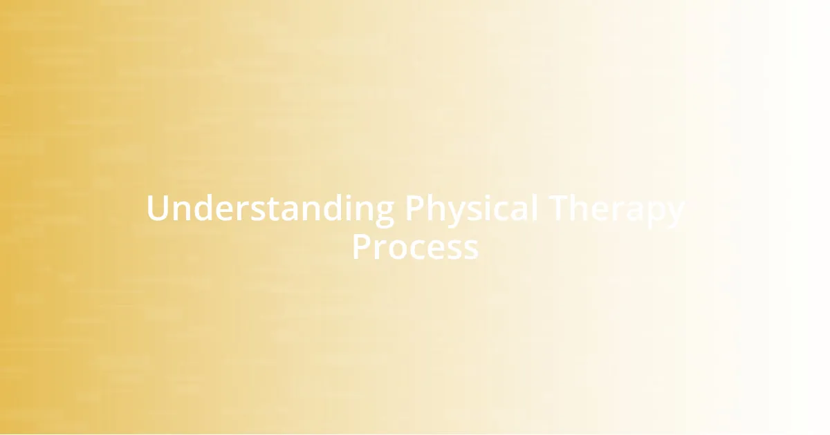 Understanding Physical Therapy Process